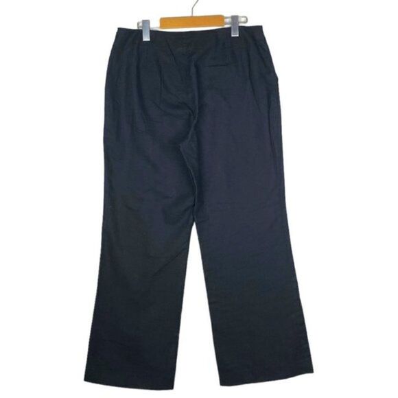 PRECIS PETITE Women's Black Linen High Rise Wide Leg Trouser Buttons US 14 - Picture 2 of 8